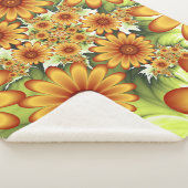 フローラドリームモダン、抽象芸術フラワーフラクタルアート シェルパブランケット (3/4)