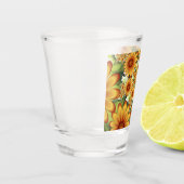 フローラドリームモダン、抽象芸術フラワーフラクタルアート ショットグラス (左)