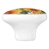 フローラドリームモダン、抽象芸術フラワーフラクタルアート セラミックノブ (側面)