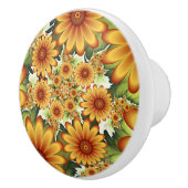 フローラドリームモダン、抽象芸術フラワーフラクタルアート セラミックノブ (右)