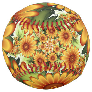 フローラドリームモダン、抽象芸術フラワーフラクタルアート ソフトボール