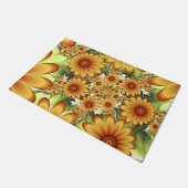 フローラドリームモダン、抽象芸術フラワーフラクタルアート ドアマット (アングル)