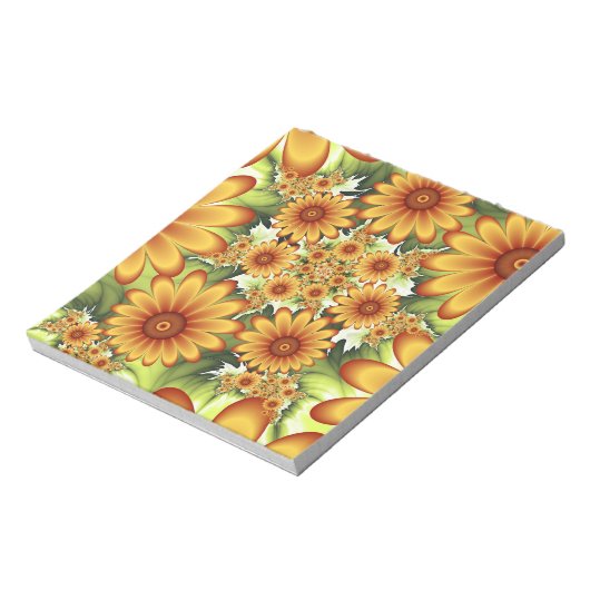 フローラドリームモダン、抽象芸術フラワーフラクタルアート ノートパッド (回転)