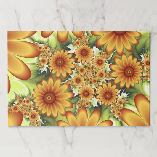 フローラドリームモダン、抽象芸術フラワーフラクタルアート ペーパーパッド (正面)