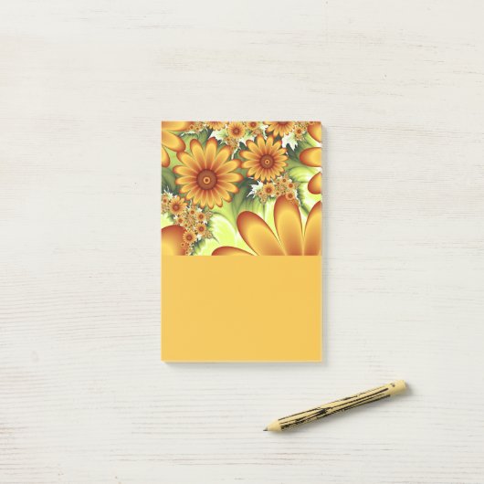 フローラドリームモダン、抽象芸術フラワーフラクタルアート ポストイット (デスク上)