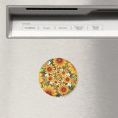 フローラドリームモダン、抽象芸術フラワーフラクタルアート マグネット (インサイチュ (食洗機))