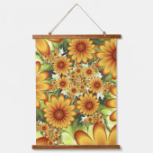 フローラドリームモダン、抽象芸術フラワーフラクタルアート 吊り下げ型タペストリー (正面)