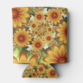 フローラドリームモダン、抽象芸術フラワーフラクタルアート 缶クーラー (裏面)