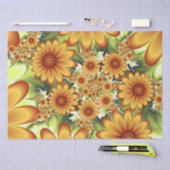 フローラドリームモダン、抽象芸術フラワーフラクタルアート 薄葉紙 (クラフト)