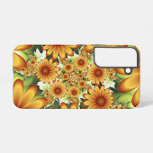 フローラドリームモダン、抽象芸術フラワーフラクタルアート SAMSUNG GALAXYケース (裏面横)