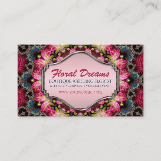 フローラドリームヴィンテージフラクタルアート名刺 名刺 (正面)