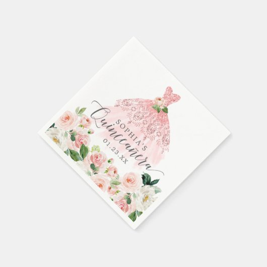 フローラドレエレガントスキンセアニェラ スタンダードカクテルナプキン (角)