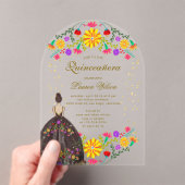 フローラドレカラフルスキンセアニェラ招待状 アクリル招待状 (インサイチュ (ポータブル))