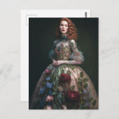 フローラドレスの華やかな女性AIがアートを生み出す ポストカード (正面/裏面)