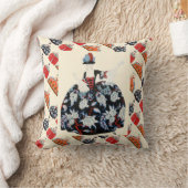 フローラドレスアールデコファッション衣装の女性 クッション (ブランケット)