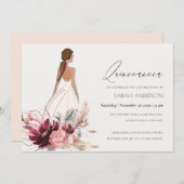 フローラドレスパンパスグラスキンセアニェラ招待状 サンキューカード (正面/裏面)