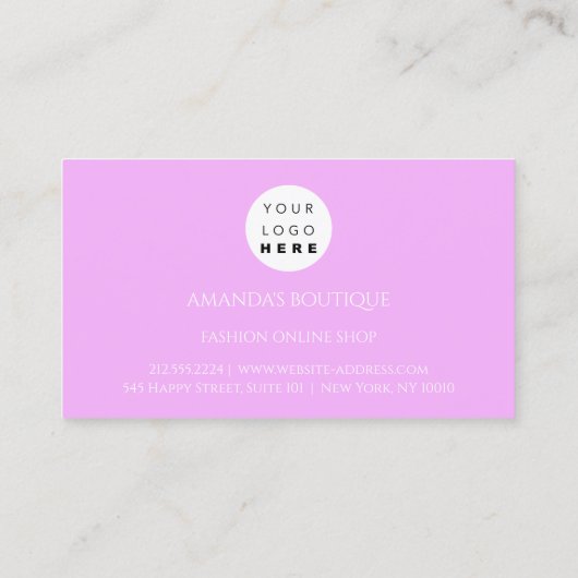 フローラドレスロゴファッション結婚のイベントピンク 名刺 (裏面)