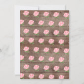 フローラドロッ素朴プピンクのお祝いの誕生日パーティー 招待状 (裏面)