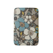 フローラドードルトルコブルーアンバーブラウンマスタード バスマット (正面縦)