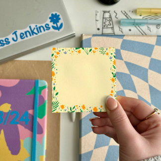 フローラドードルパターンポストイットノート7.6 x 7.6 cm ポストイット