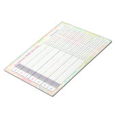 フローラドールズウィークリーパーソナライズされたクメニュープラン ノートパッド (アングル)