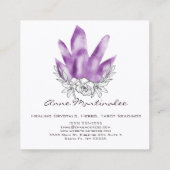 フローラドールパープルクリスタルスクエア名刺 スクエア名刺 (裏面)