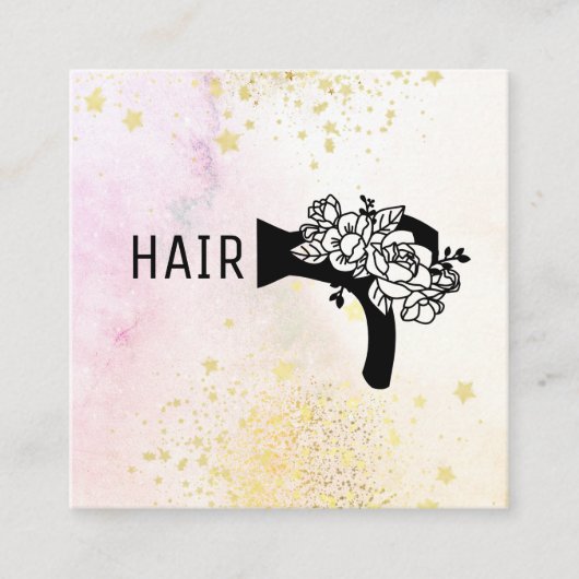 *～*フローラド吹ライヤーフラワーグラデーション Pastel AP6 スクエア名刺 (正面)