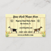 フローラナイジェリア矮化酪農ヤギバーンスター 名刺 (正面)