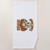 フローラナイトシフトナーススケルトンハロウィーンRNノール ビーチタオル (正面)