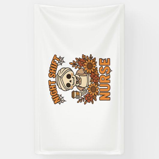 フローラナイトシフトナーススケルトンハロウィーンRNノール 横断幕 (縦)