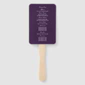 フローラナス紫色の水彩結婚式 プログラム ハンドファン (裏面)