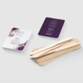 フローラナス紫色の水彩結婚式 プログラム ハンドファン (組立なし)