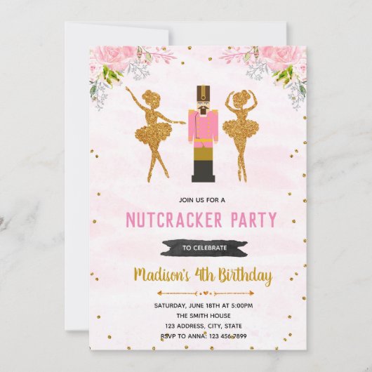 フローラナットクラッカー誕生日の招待 招待状 (正面)