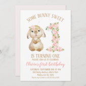 フローラナンバニーラビット1st誕生日招待状 招待状 (正面/裏面)