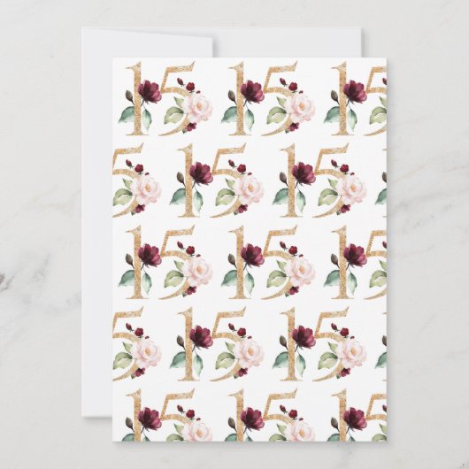 フローラナンバー15ブルゴーニュ金ゴールドキンセアニラ 招待状 (裏面)