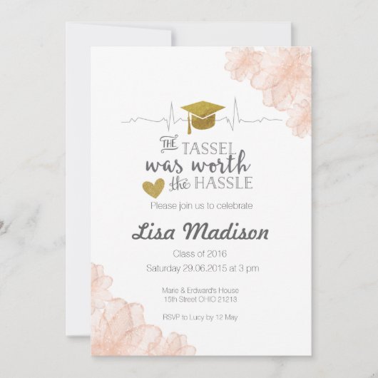 フローラナース卒業招待状 招待状 (正面)