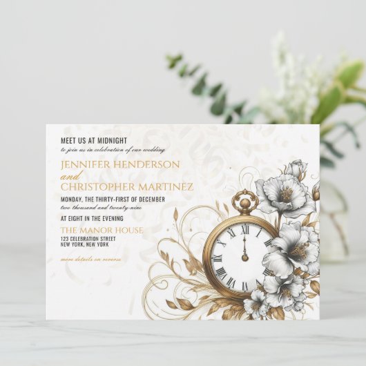 フローラニューイヤーイブ結婚式招待状 招待状 (スタンド正面)