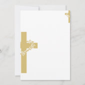 フローラニュートラルクロスミニマリストバプテスマ写真 招待状 (裏面)