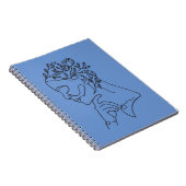 フローラニュートラルミニマリスト女性顔ラインアート ノートブック (右側)