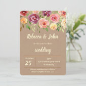 フローラヌードウォーター色結婚式招待状 招待状 (スタンド正面)