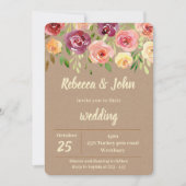 フローラヌードウォーター色結婚式招待状 招待状 (正面)