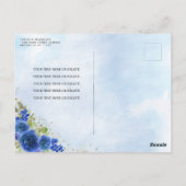 フローラネイビエレガントーブルー金ゴールドティアラキンセアニラ ポストカード (裏面)