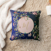 フローラネイビーエレガントピンク金ゴールドシノワセ クッション (ブランケット)