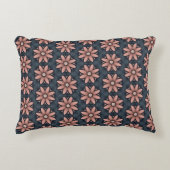 フローラネイビーブルーとピンクのアクセント枕 アクセントクッション (正面)