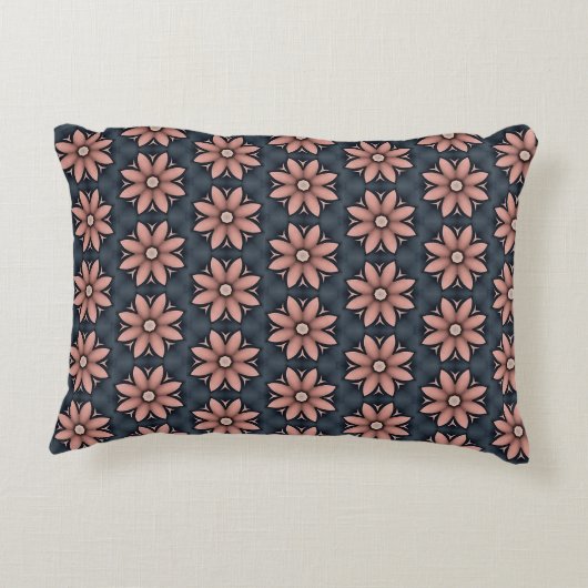 フローラネイビーブルーとピンクのアクセント枕 アクセントクッション (裏面)