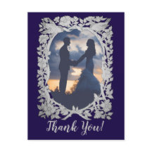 フローラネイビーブルーグレー結婚バードフォト感謝していズ