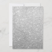 フローラネイビーブルーシルバースパークルブライダルシャワー 招待状 (裏面)