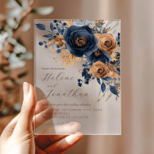 フローラネイビーブルーテラコッタラストエレガントな結婚式