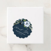 フローラネイビーブルーブライダルシャワー感謝していユー フェイバータグ (インサイチュ)