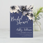 フローラネイビーブルーブライダルシャワー 招待状 (スタンド正面)